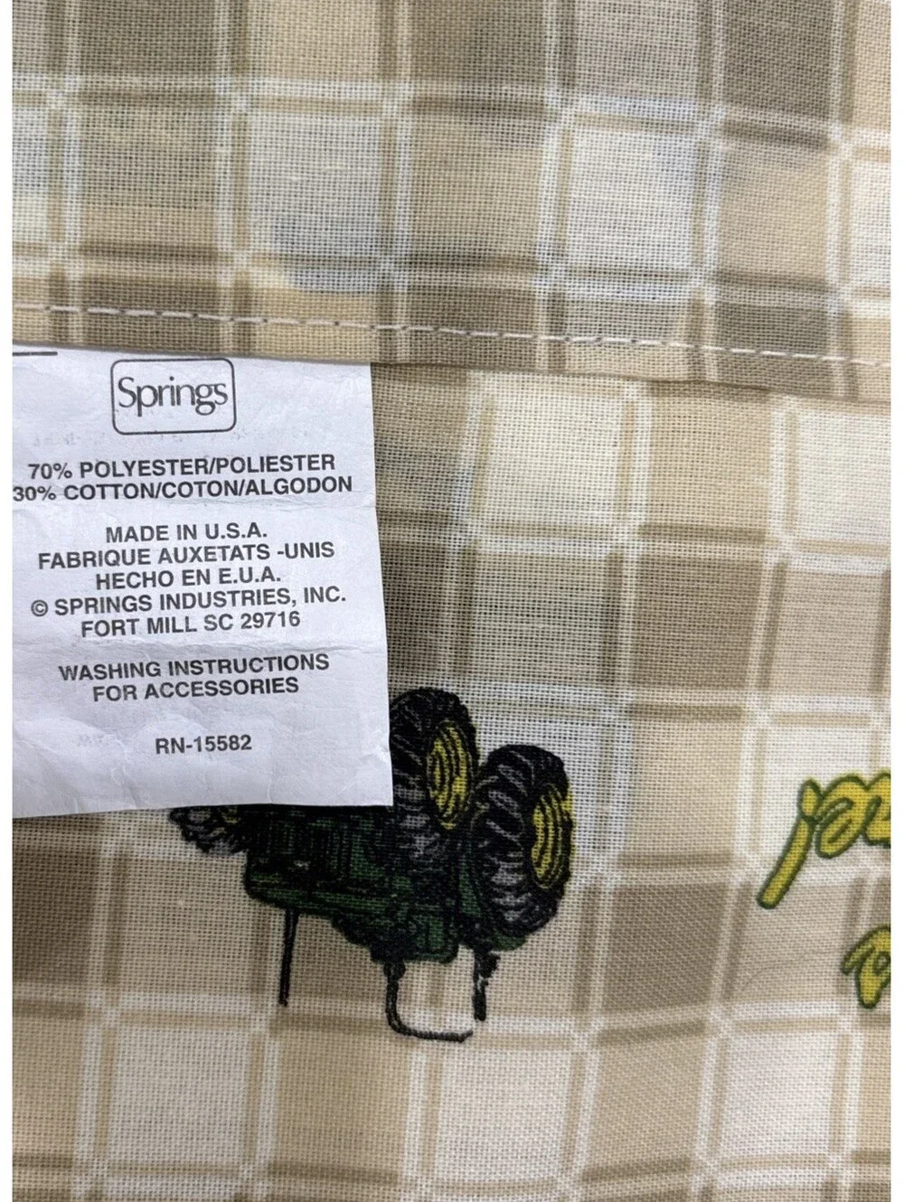 John Deere Window Valance 15572  Cotton Blend, Width 86”, Length 17”, Good Cond